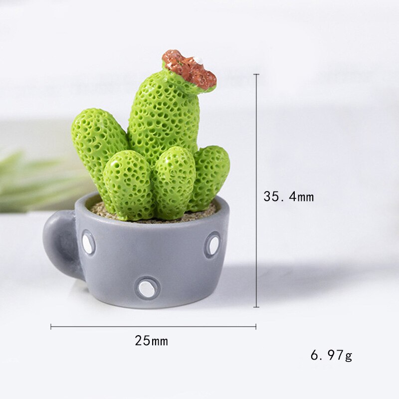 Cactus Mini Potted Miniatures Ornaments, 4Pcs - Image 6