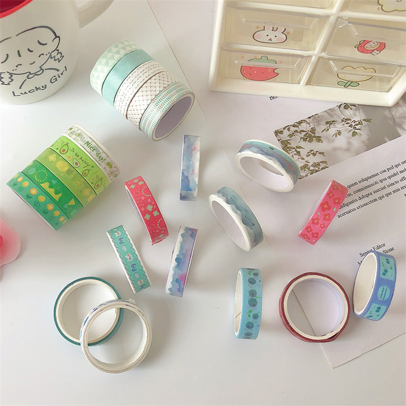 5 PCS/Box Retro Geometry Washi Tape Set DIY Decoration
