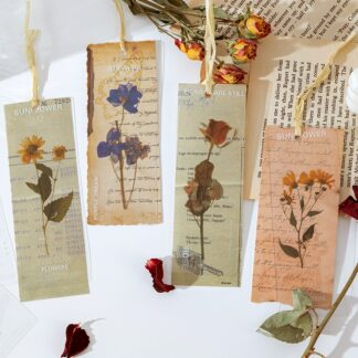 5pcs Vintage Plants Flowers Translucent Bookmarks