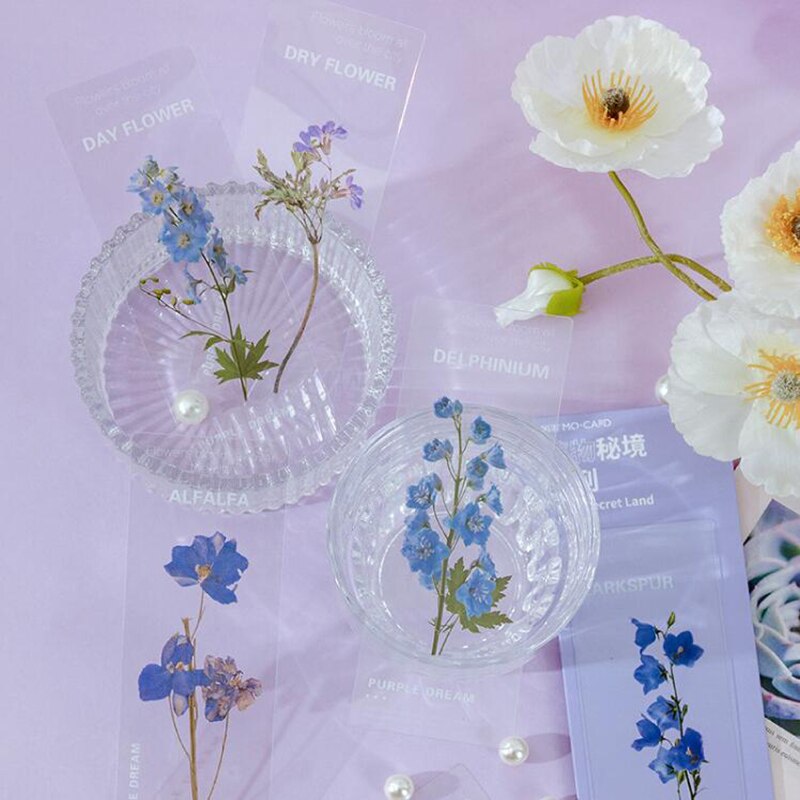 5pcs Vintage Plants Flowers Translucent Bookmarks - Image 5