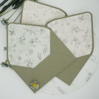 3PCS Mix Retro Avocado Green Paper Envelopes