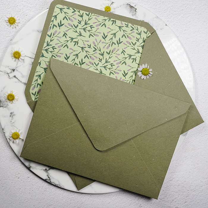 3PCS Mix Retro Avocado Green Paper Envelopes - Image 2
