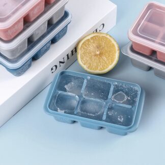 6 Grid Frozen Ice Square Cube Kitchen Mini Ice Tray, Blue