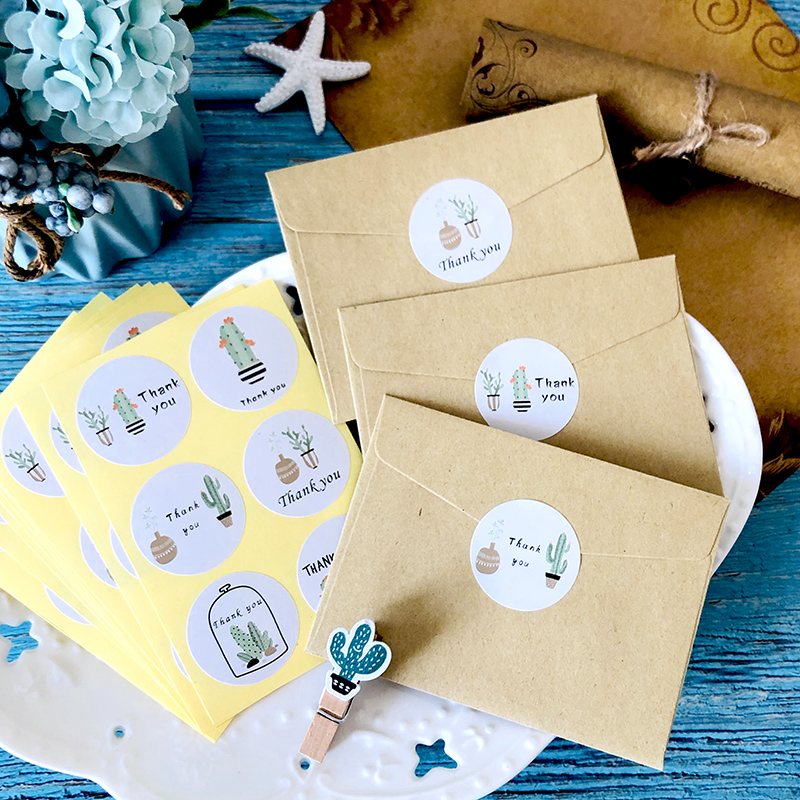 Cute Cactus Thank you Stickers For Gifts - Image 5