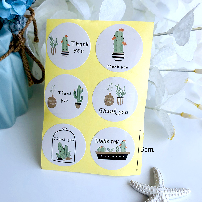 Cute Cactus Thank you Stickers For Gifts - Image 6