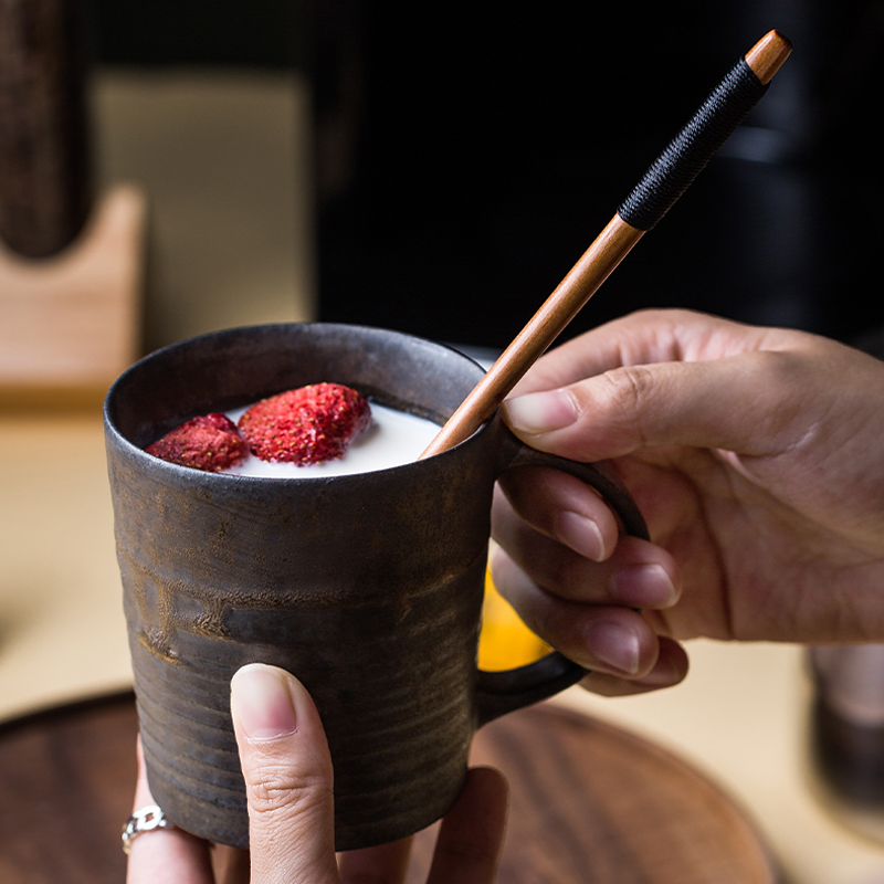 6PCS Wood Dessert Mixing Spoon Japanese Style - Image 2