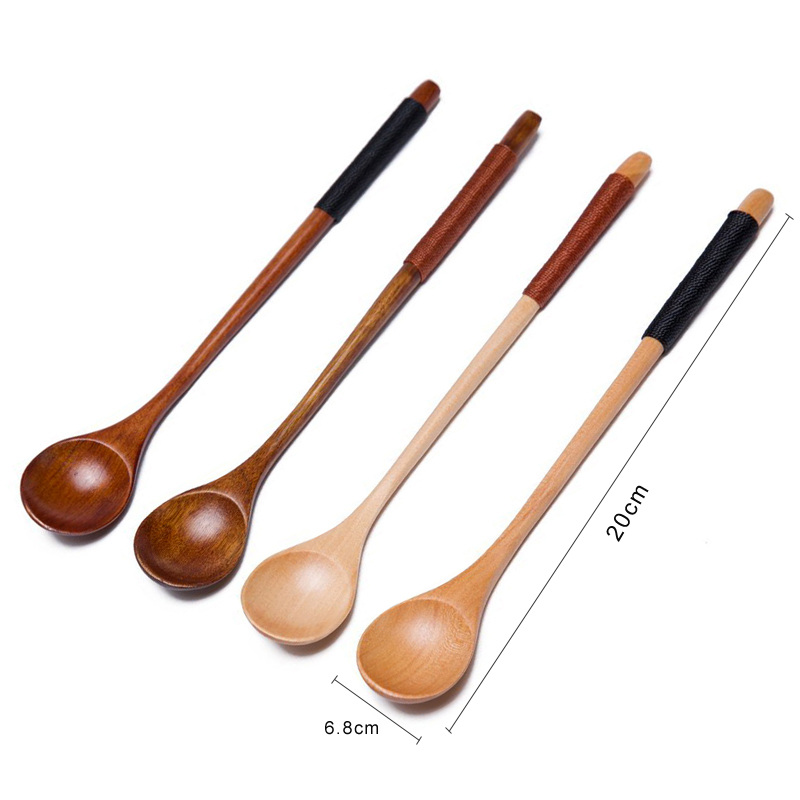 6PCS Wood Dessert Mixing Spoon Japanese Style - Image 6