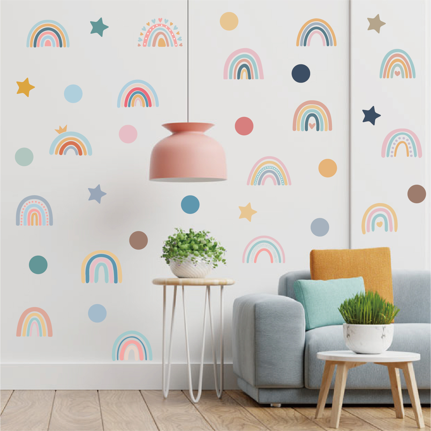76pcs Rainbow Wall Stickers Decals Nursery Decor - Image 3