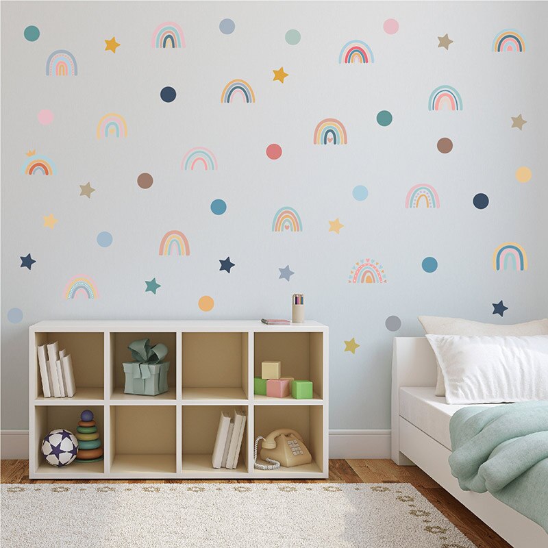 76pcs Rainbow Wall Stickers Decals Nursery Decor - Image 4