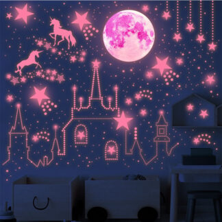 893Pcs Moon Unicorn Star Polka Dot Glow in the Dark Stickers