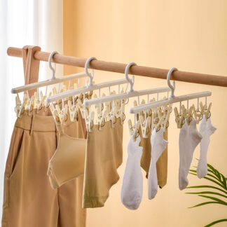 8 Pegs Plastic Drying Hanger Windproof For Clothing