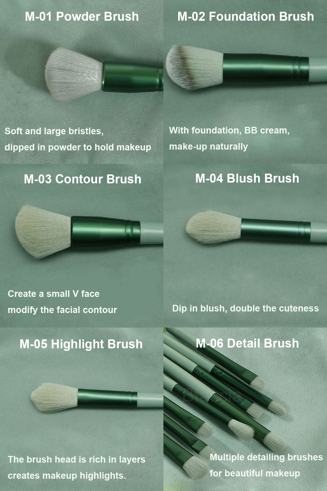 13 PCS Soft Fluffy Velvet Makeup Brushes Set - Image 6
