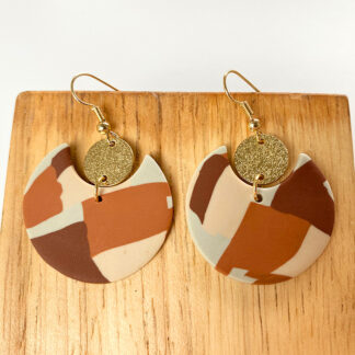 Bohemia Round Geometric Polymer Clay Earrings