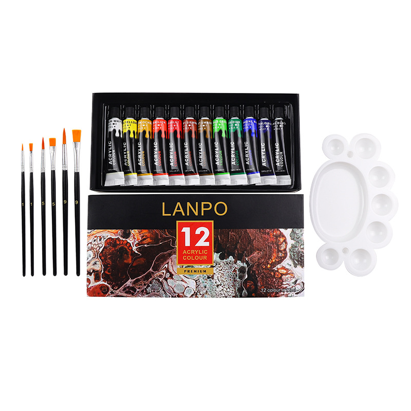 Acrylic Paint Set With 6 Brushes For Artists - Image 3