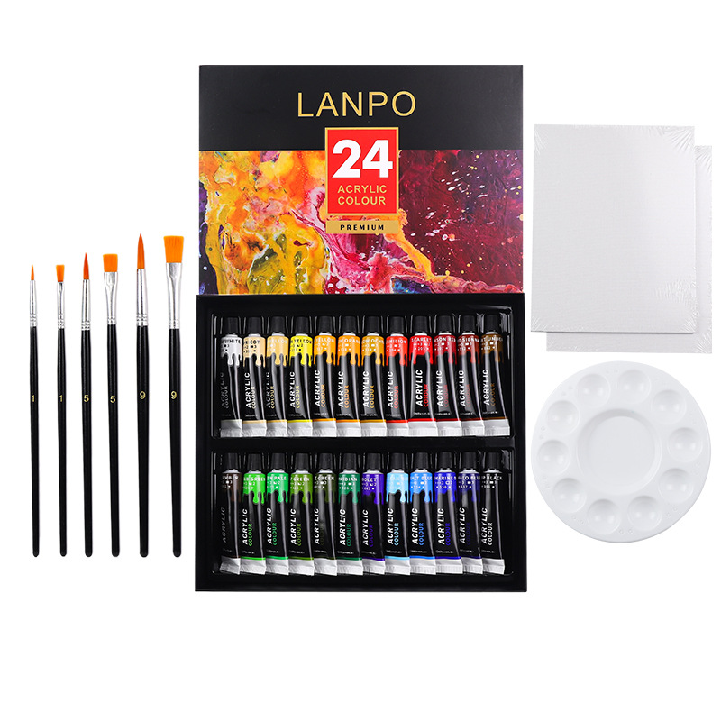 Acrylic Paint Set With 6 Brushes For Artists - Image 4