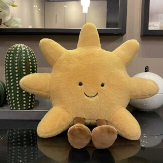 Adorable Smile Yellow Sun Plush Sofa Pillow