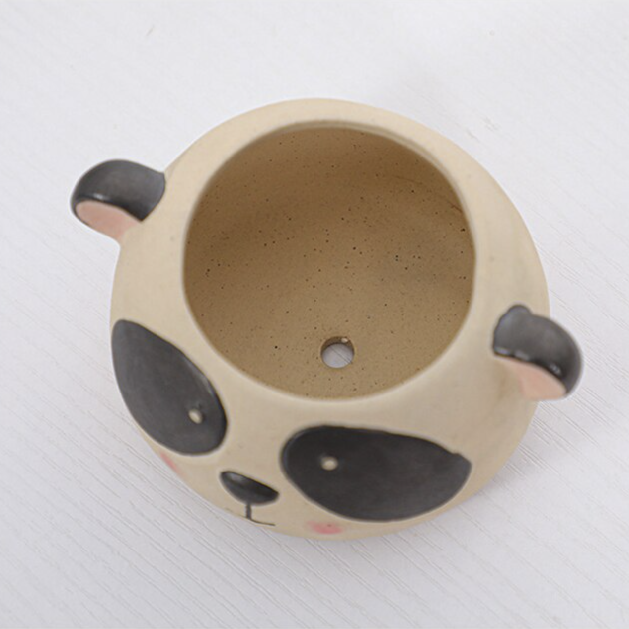 Antique Matte Ceramic Mini Panda Flower Pot - Image 3