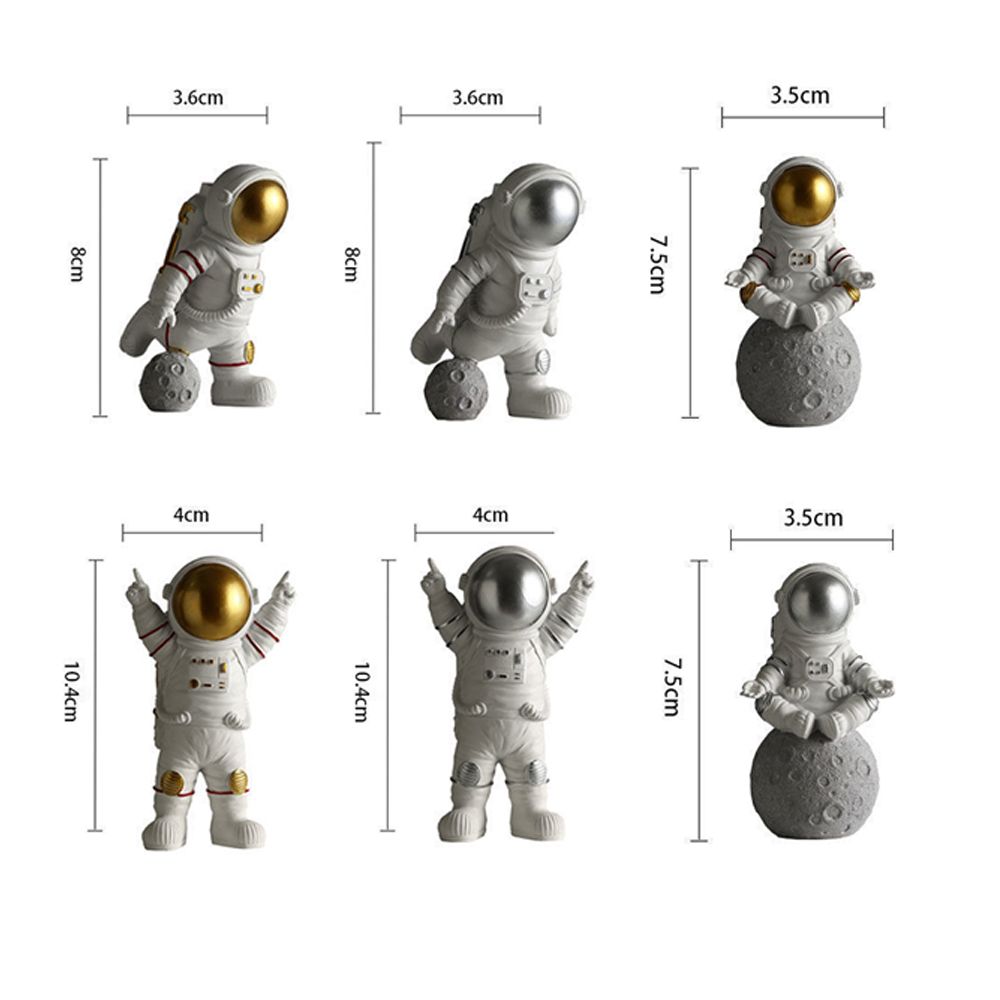3 PCS/Set Decorative Astronaut Miniatures Figurines Statues - Image 5