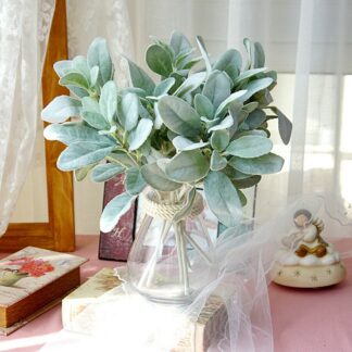 Artificial Flowers Flocking Rabbit Ear Leaf