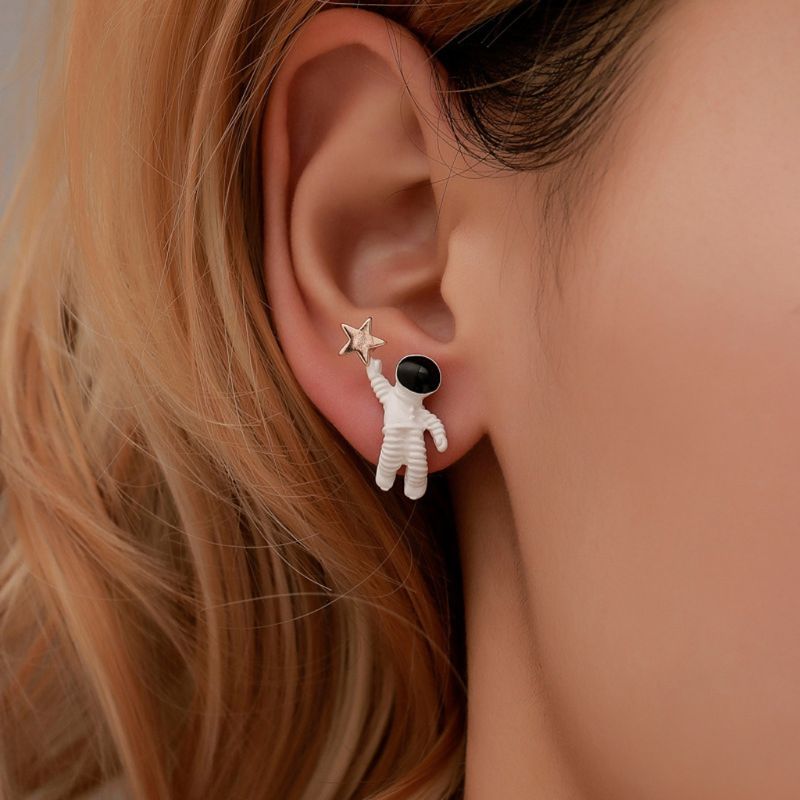 Space Astronauts Stud Earrings for Girls - Image 2