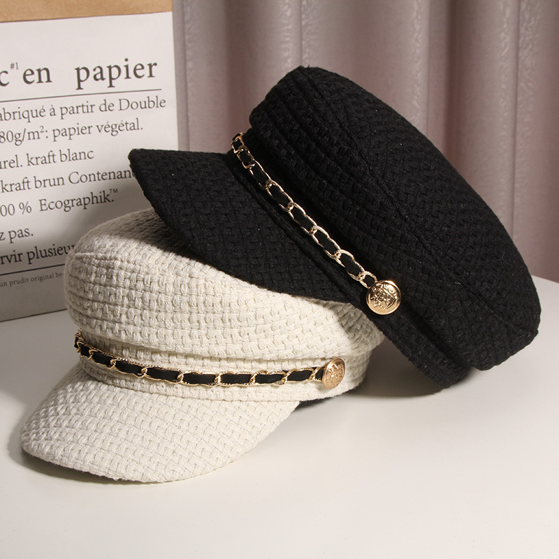 Autumn And Winter Hat Women's British Octagonal Hat - Image 3