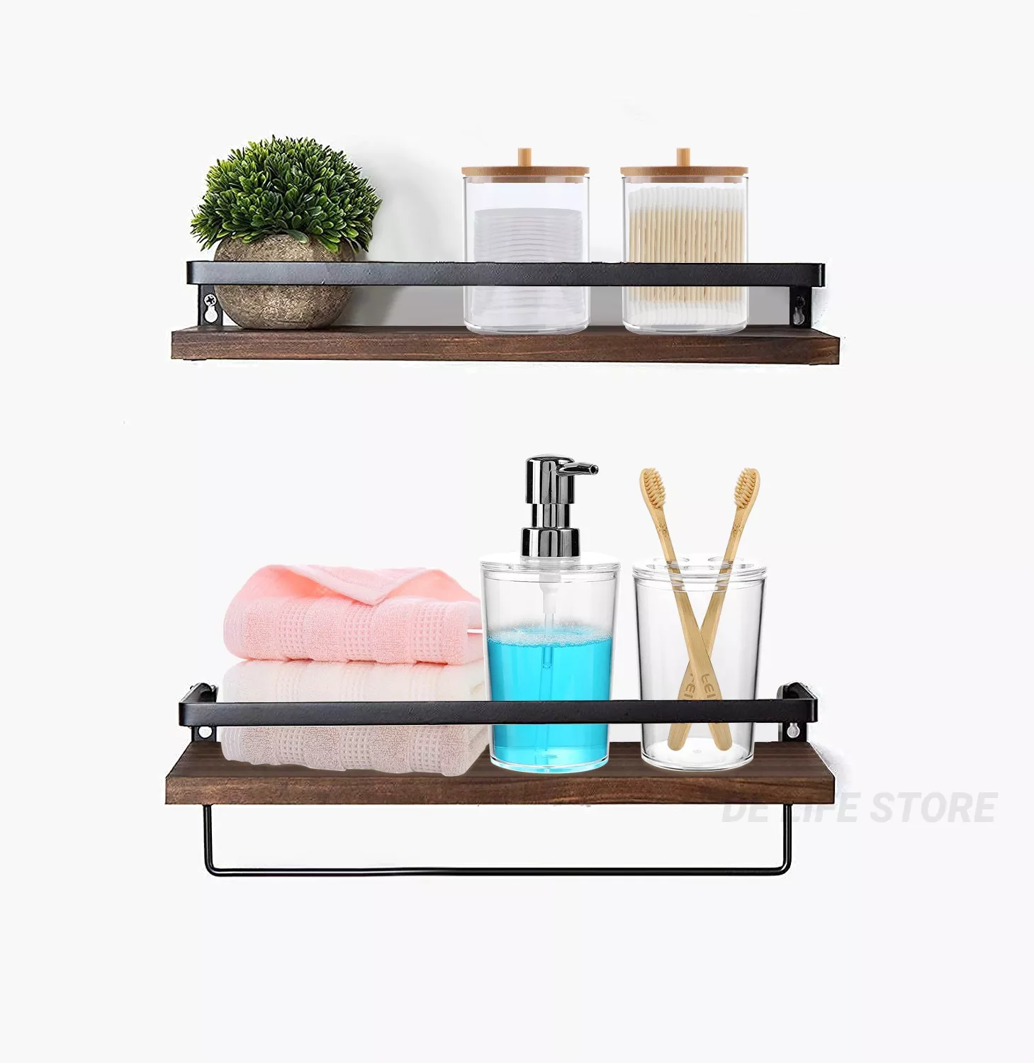 Bamboo Bathroom Accessories Set Bathroom Organizer - Image 3