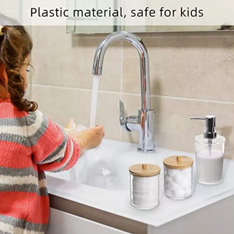 Bamboo Bathroom Accessories Set Bathroom Organizer - Image 4