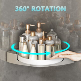Bathroom 360 Degrees Rotating Corner Wall Mount Shelves