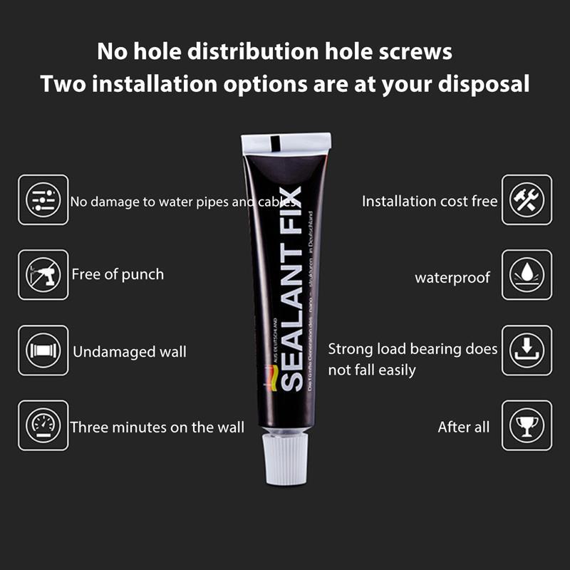 Bathroom Storage Rack Modern Matt Black 1Pcs 50cm - Image 2