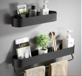 Black Bathroom Shelf 50 cm Wall Shelves