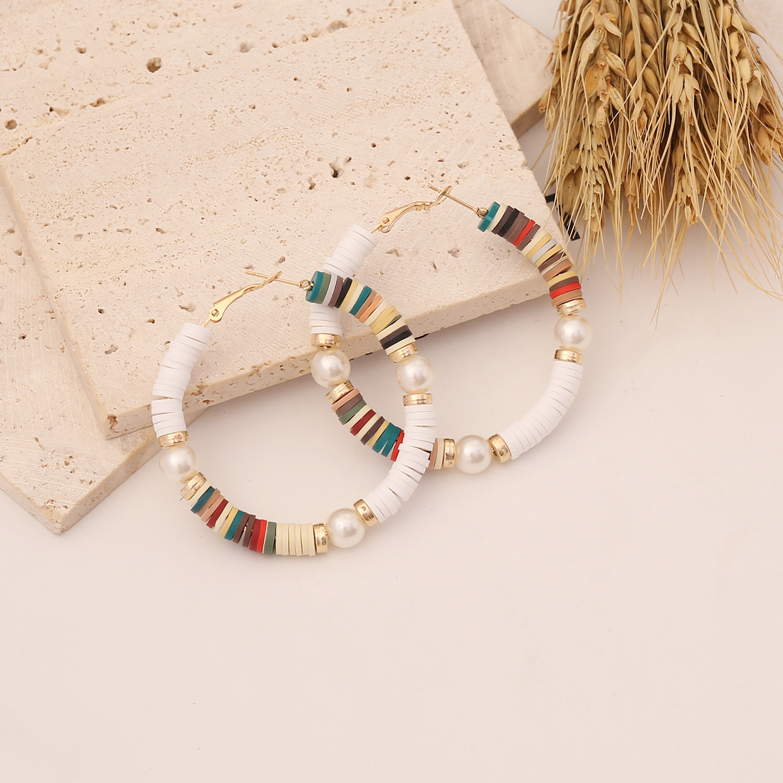 Bohemian Colorful Soft Pottery Earrings