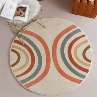Bubble Kiss Nordic Round Carpets Rugs 100cm, Orange