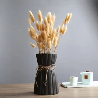 Ceramic Vase Home Decor Pampas Grass Dried Flower, Black