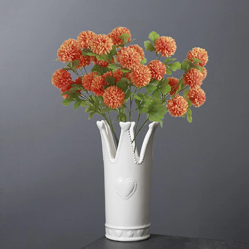 Ceramic Crown Vase Centerpieces, White - Image 2