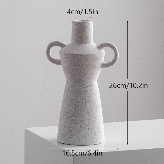Nordic Ins Ceramic Decoration Vase, Shape 2, White - Image 2