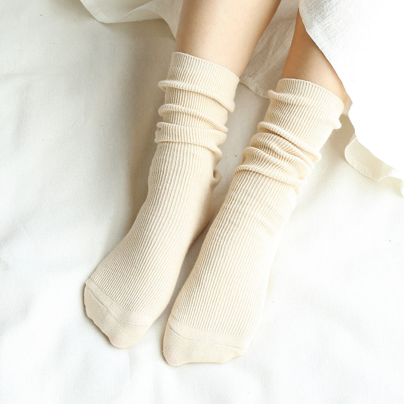 High School Girls Loose Solid Long Socks, 3pairs - Image 2
