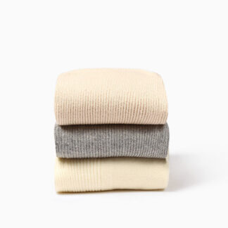 High School Girls Loose Solid Long Socks, 3pairs