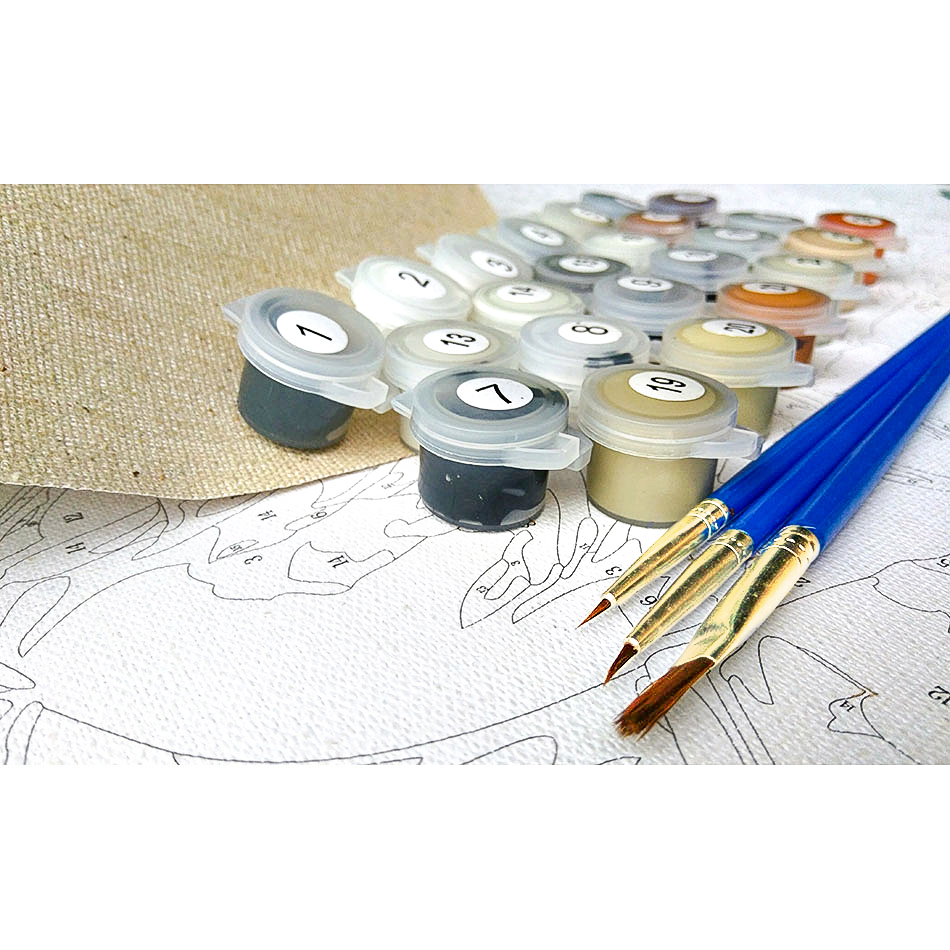 Modern Flowers Painting By Numbers On Canvas - Image 2