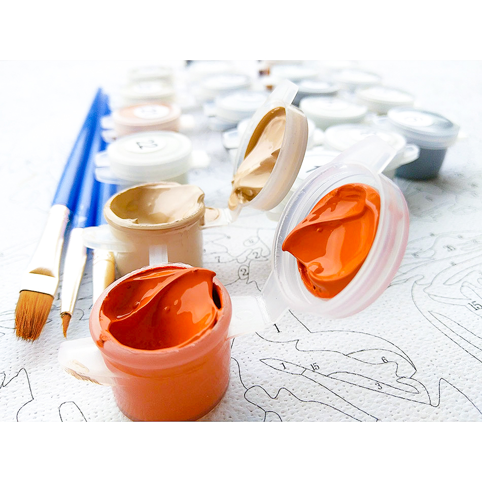 Modern Flowers Painting By Numbers On Canvas - Image 3