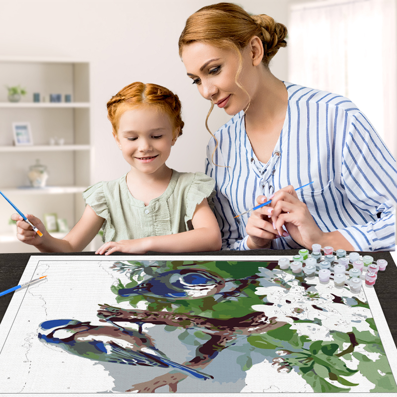 Branch Bird On Canvas DIY Pictures By Numbers - Image 2