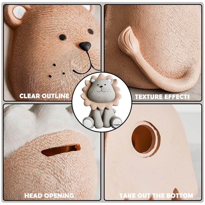 Cartoon Lion Cute Piggy Bank for Kids - Image 2