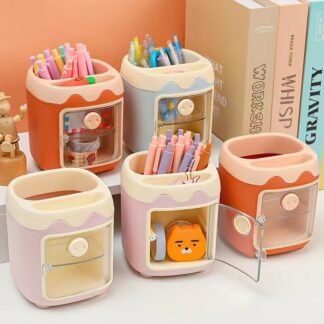 Cartoon Multi Grid Cute Piggy Drawer Pen Holder