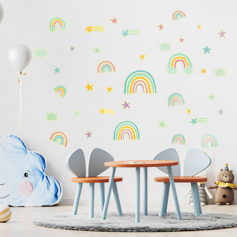 Cartoon Rainbow Cloud Luminous Wall Stickers For Baby Room Decor - Image 7