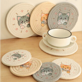 Cat Pattern Insulation Placemat Coaster Table Pad