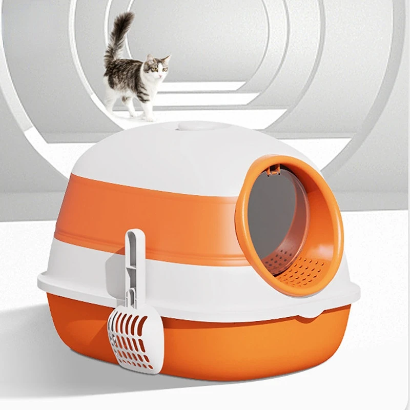Cat Litter Box Anti-splash Large Capacity Orange
