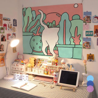 Cat Tapestry Wall Hanging Room Decor