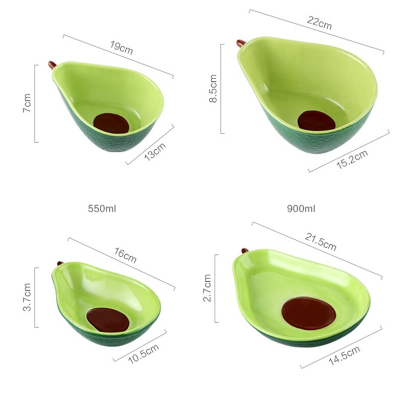 Avocado Ins Hand-Painted Creative Ceramic Bowls Set - Image 4