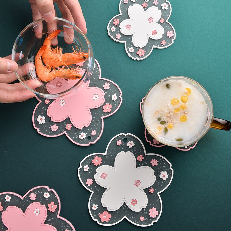 4PCS Cherry Blossom Coaster Insulation Mat - Image 5