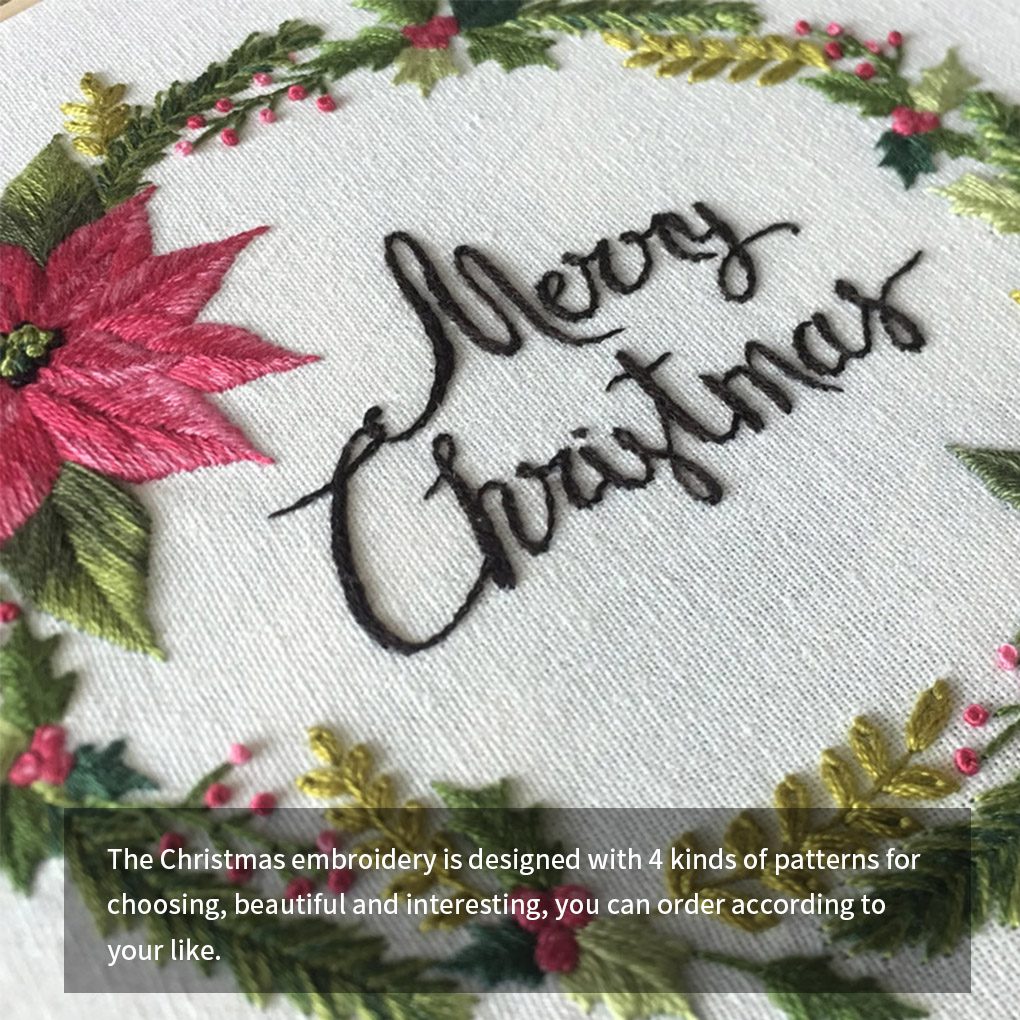 Christmas Embroidery Stitch Starter Kit DIY Handmade - Image 4