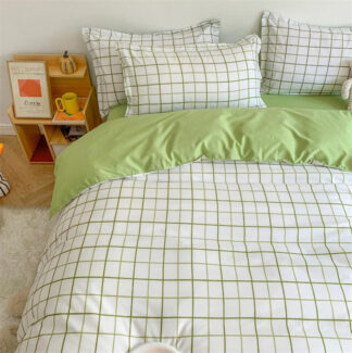 Classic Grid Simple Plaid Duvet Cover, Queen Size